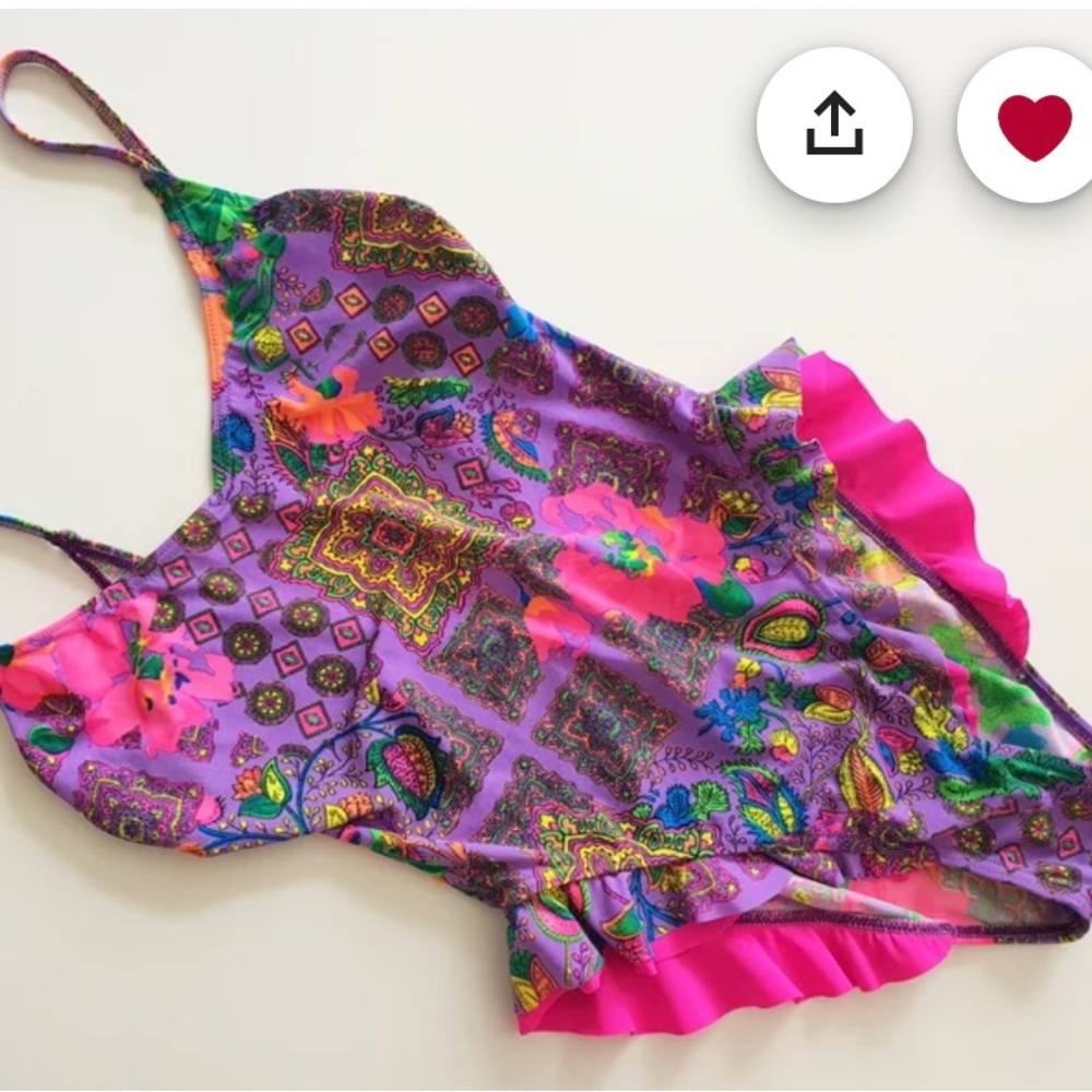 Y2K Vintage Women Swimsuit One Piece Colorful Print Size S / M Made in Italy
